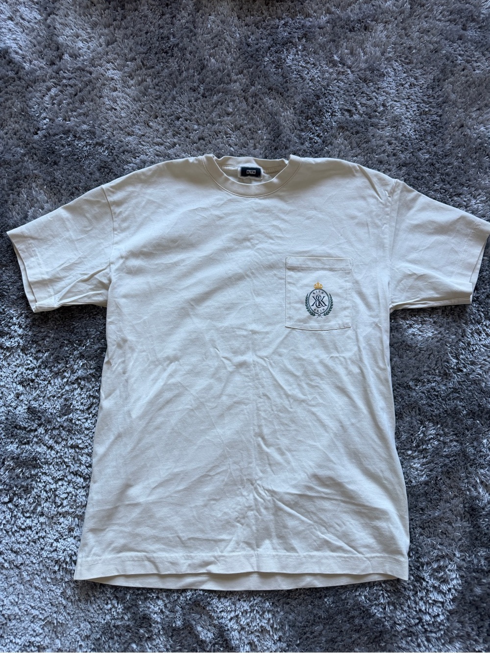Kith Cream Short-Sleeve Pocket Tee with Embroidered Crest